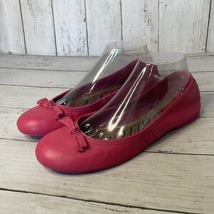 Michelle D Pink Flats with Bow Detail